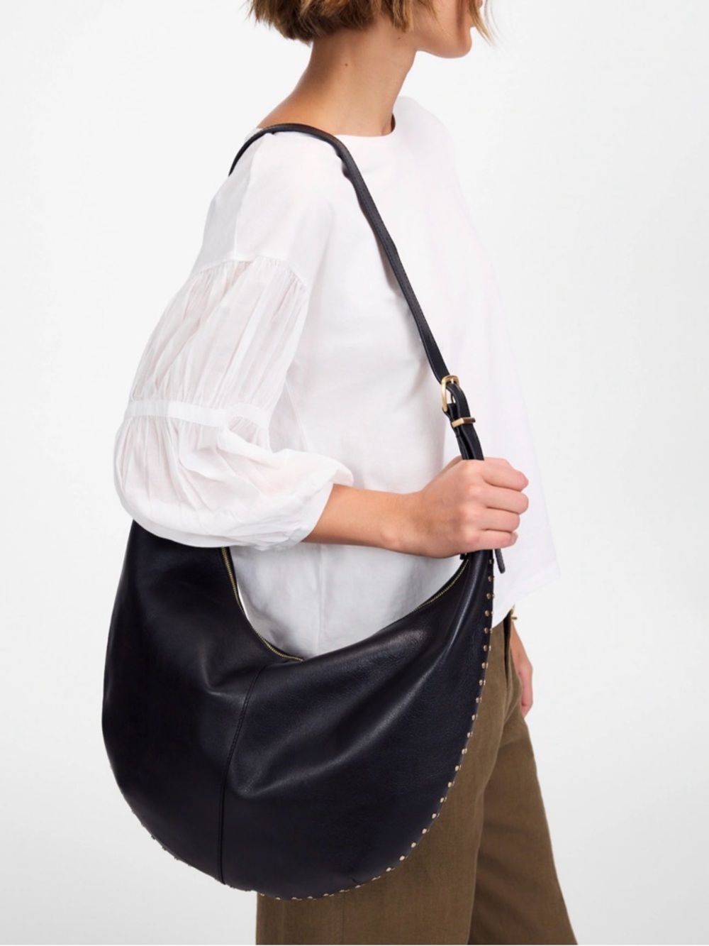 Madewell Women's The Essential Curve Shoulder Bag Leather True Black